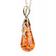 Amber pendant large drop Ag 925/1000 (5.8g)