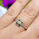 Ring amber green square silver Ag 925/1000 size 57 1.6g