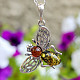 Amber pendant bee silver Ag 925/1000