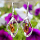 Amber dangling earrings Ag 925/1000