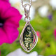 Amber green drop pendant Ag 925/1000