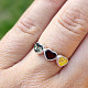 Amber heart ring colored Ag 925/1000