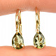 Vltavín teardrop earrings 6 x 4mm standard cut Au 585/1000 14K 1.49g