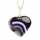 Agate purple dyed heart pendant Ag 925/1000