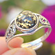 Amber green ring Ag 925/1000 sterling silver size 60 (2.6g)