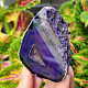 Agate geode with cavity dyed purple 178g