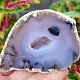 Gray agate geode with hollow 191g from Brazil