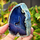 Agate blue dyed geode with cavity 229g