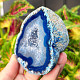 Agate blue dyed geode with cavity 253g