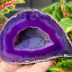 Agate geode with cavity dyed purple 168g from Brazil