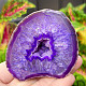 Agate geode with cavity dyed purple 178g from Brazil