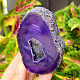 Agate geode with cavity dyed purple 240g