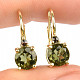 Vltavín 6mm and garnet earrings gold Au 585/1000 14K 3.03g