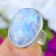 Moonstone ring oval Ag 925/1000 size 55 (8.6g)