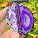 Agate geode with cavity dyed purple 198g from Brazil