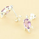 Amethyst cut turtle earrings Ag 925/1000