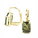 Vltavín earrings gold rectangle 8x6mm standard cut Au 585/1000 14K 2.70g