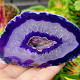 Agate geode with cavity dyed purple 188g