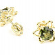 Vltavín earrings flower standard cut 6mm gold Au 585/1000 14K 2.72g