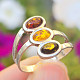 Amber ring Ag 925/1000 2.9g, size 57