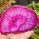 Agate pink dyed geode with cavity 163g