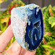 Agate blue dyed geode with cavity 162g