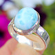 Ring silver larimar Ag 925/1000 4.9g size 54