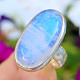 Moonstone ring oval Ag 925/1000 size 52 (10.2g)