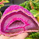 Agate geode with cavity dyed pink 182g from Brazil