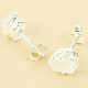 Moonstone earrings oval 8 x 6mm cut puzeta Ag 925/1000