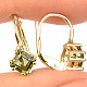 Vltavín earrings rhombus 7 x 7mm Au 585/1000 14K 2.11g