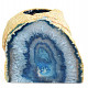 Agate blue dyed candle holder 649g