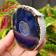 Agate blue dyed geode with cavity 203g