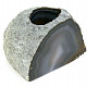 Gray agate candle holder 800g