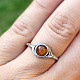 Honey amber round ring Ag 925/1000 size 59 (1.4g)