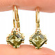 Vltavín earrings rhombus 7 x 7mm Au 585/1000 14K 2.11g