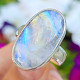 Moonstone ring oval Ag 925/1000 size 67, (10.9g)