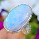 Moonstone ring oval Ag 925/1000 size 55 (10.6g)