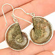 Dark ammonite earrings Ag 925/1000 7.4g