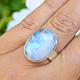 Moonstone ring oval Ag 925/1000 size 55 (8.6g)