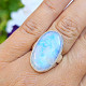 Moonstone ring oval Ag 925/1000 size 55 (10.6g)