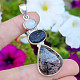 Moonstone + tourmaline in crystal + tourmaline pendant Ag 925/1000 16.0g