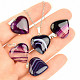 Agate purple dyed heart pendant Ag 925/1000