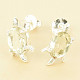 White topaz turtle earrings Ag 925/1000