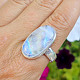 Moonstone ring oval Ag 925/1000 size 67, (10.9g)