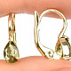 Vltavín teardrop earrings 6 x 4mm standard cut Au 585/1000 14K 1.49g