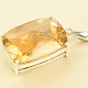 Citrine cut rectangle pendant Ag 925/1000 9.6g