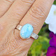 Ring silver oval larimar Ag 925/1000 6.1g size 66