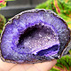 Agate geode with cavity dyed purple 158g from Brazil