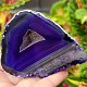 Agate geode with cavity dyed purple 178g